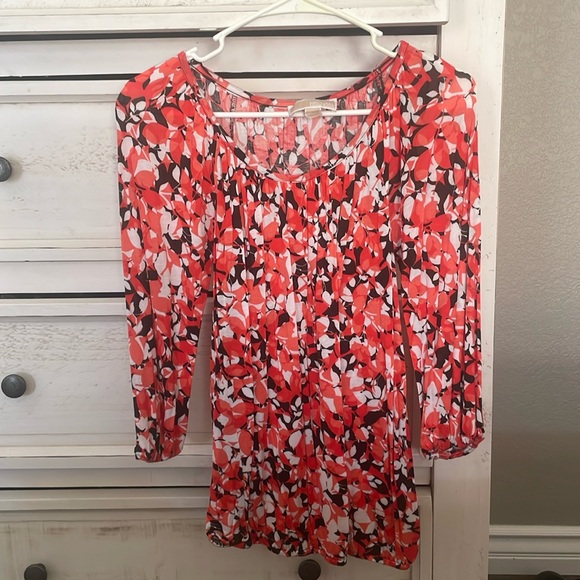 MICHAEL Michael Kors Orange, Black White Floral Top - XXS - Picture 1 of 8